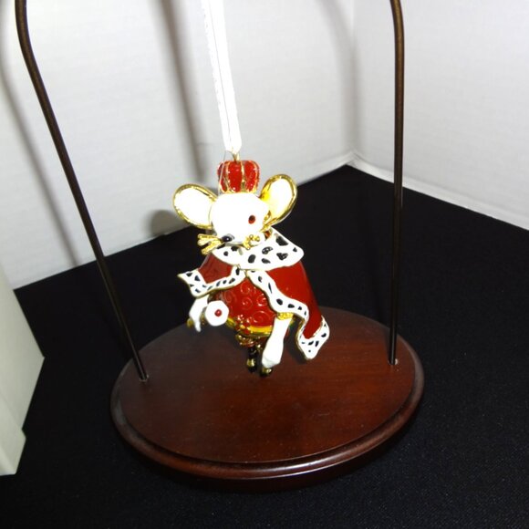 NWT-Trimsetter Cloisonne Holiday Christmas Mouse Ornament. - Picture 2 of 3